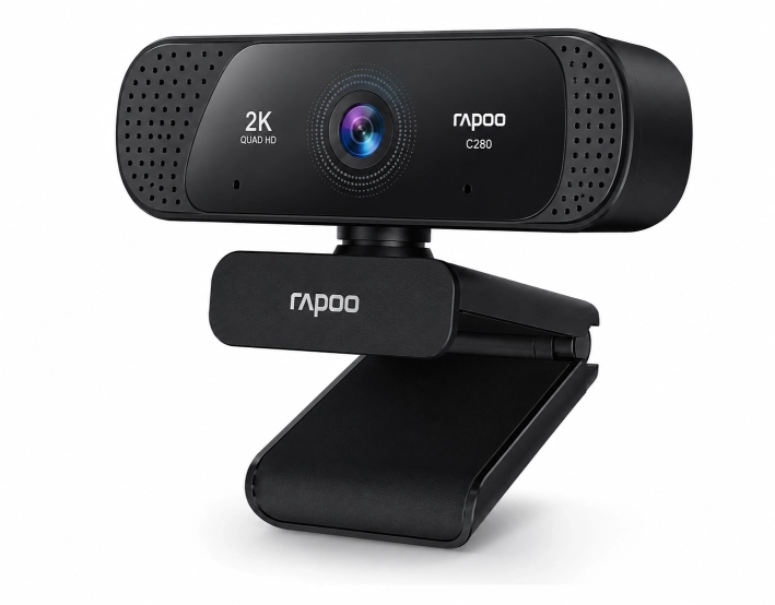 Rapoo C280 2K HD USB 2.0 Webcam with Microphone, Black