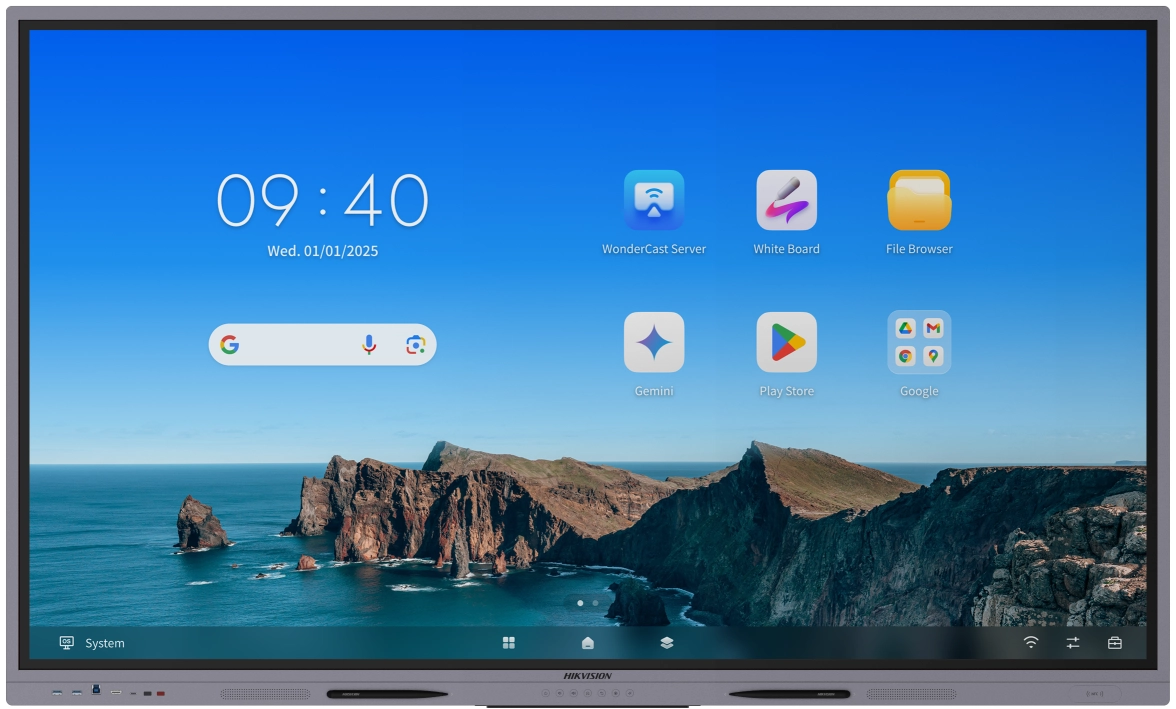 شاشة تفاعلية 75 بوصة 4K أندرويد + ويندوز من هيكفيجن – DS-D5A75RB/A3 (Dual System)