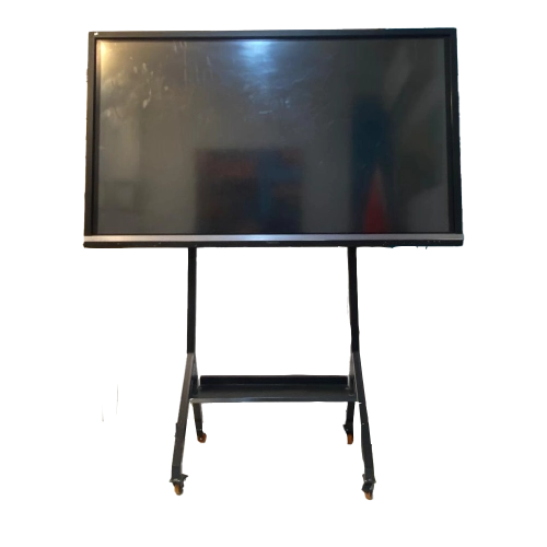 Metal Mobile Interactive Screen Stand with Wheels and Loading Net WAN-STB-150N