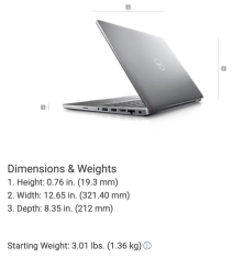 Laptop  DELL Latitude 5430 - i5 12Th-U - 16GB RAM - 512SSD - Intel UHD Graphics  GPU